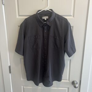Orvis Shirt Mens Medium Gray Quickdry  Sunglasses Cleaner Casual Double Pocket